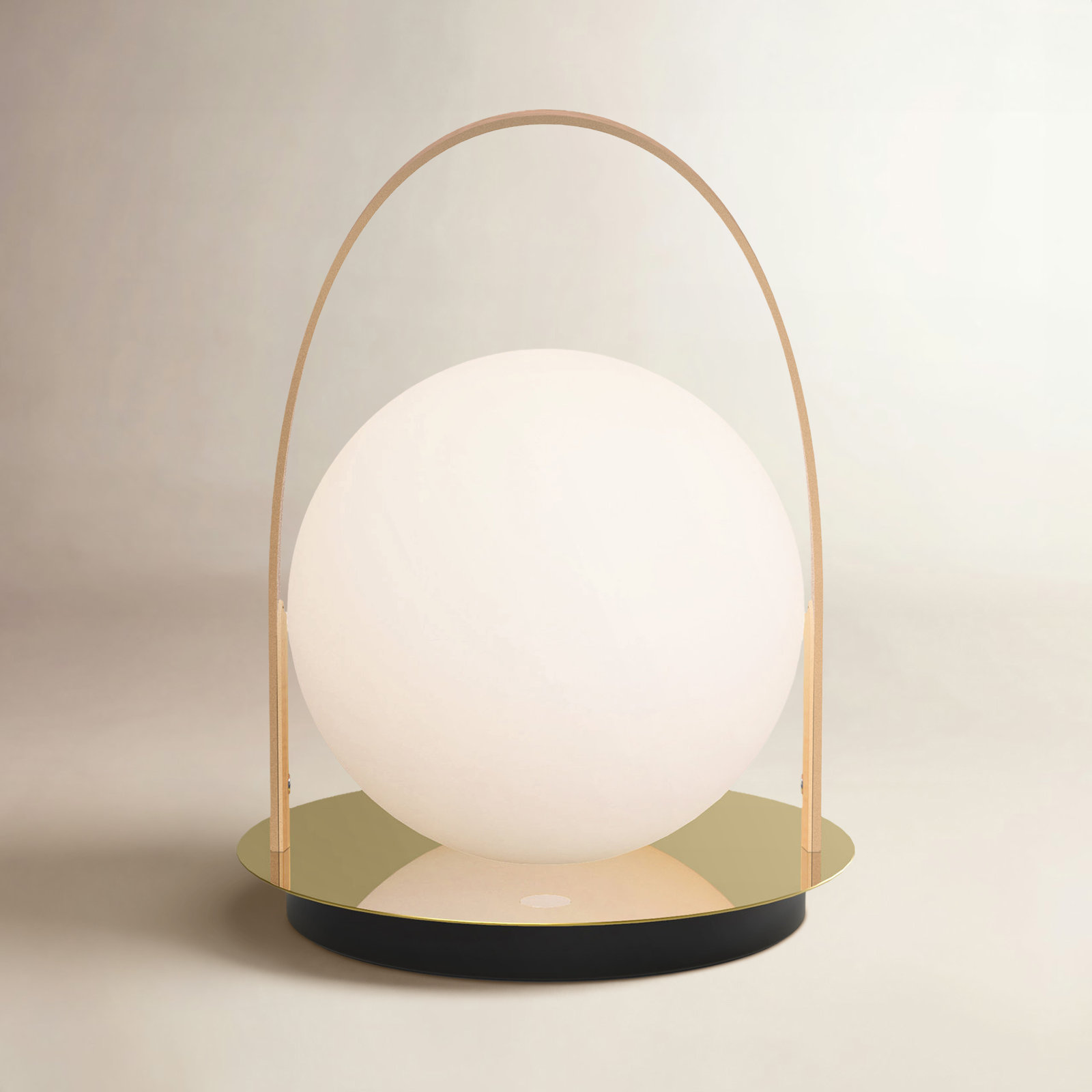 Bola LED Outdoor Lantern, Brass/Tan