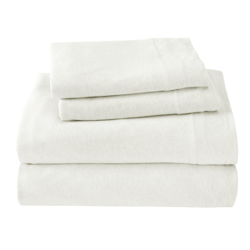 Ensemble de draps en mélange de coton Spilsby, Grand + 2 taies d'oreiller, Blanc hivernal