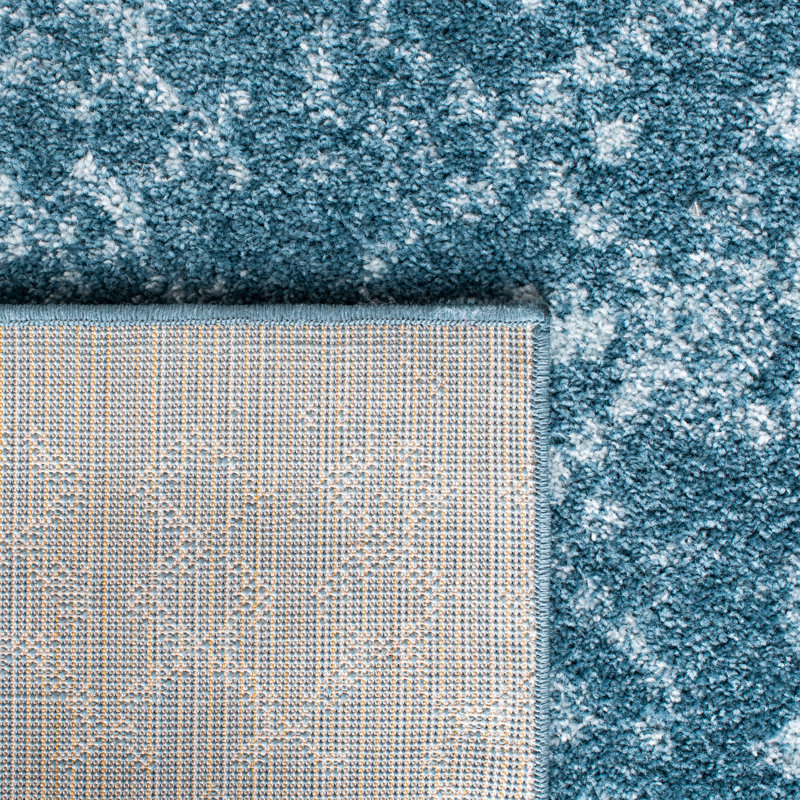 Tapis turquoise / bleu sud-ouest Denson, Rectangle 6 pi x 9 pi