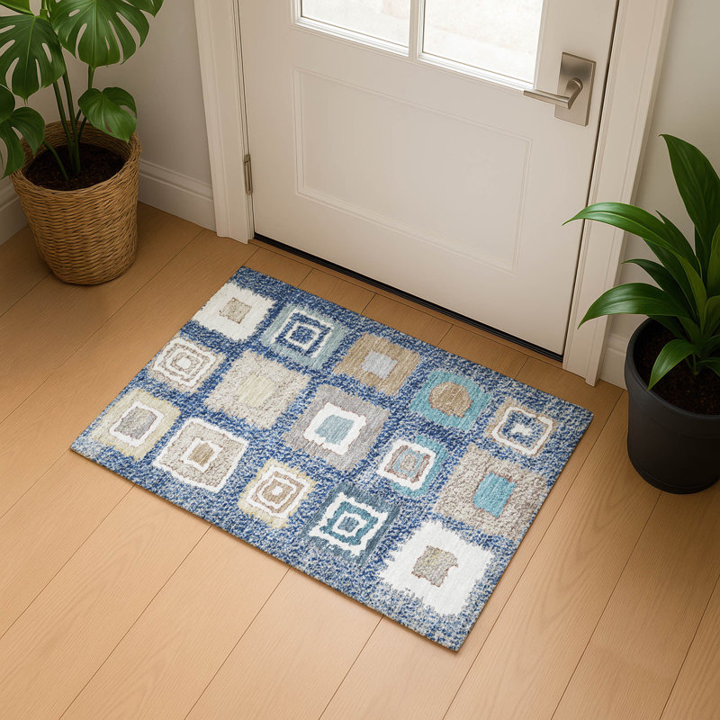Premium Machine Washable Ariel Geometric Rug, Rectangle 1'8" x 2'6"