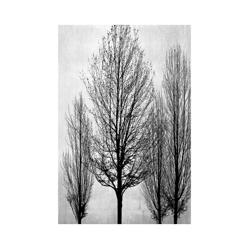Trees On Silver Panel II by Kate Bennett - Wrapped Canvas Painting, 20.32 cm H x 30.48 cm W