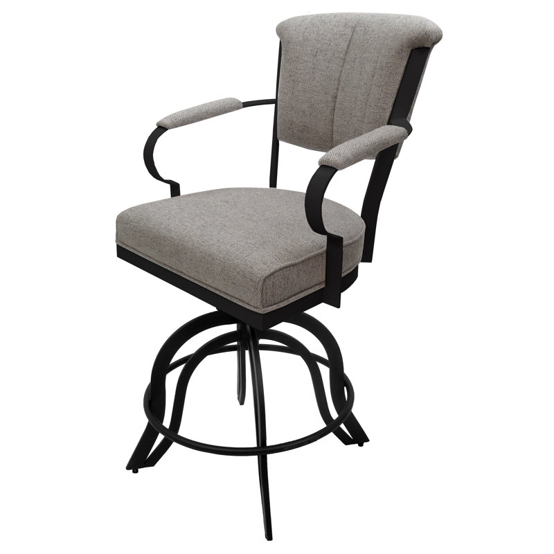 Tabouret de bar 26 po Miami, Tabouret de comptoir (siège d'une hauteur de 26 p, Noir / bois de frêne Portwood