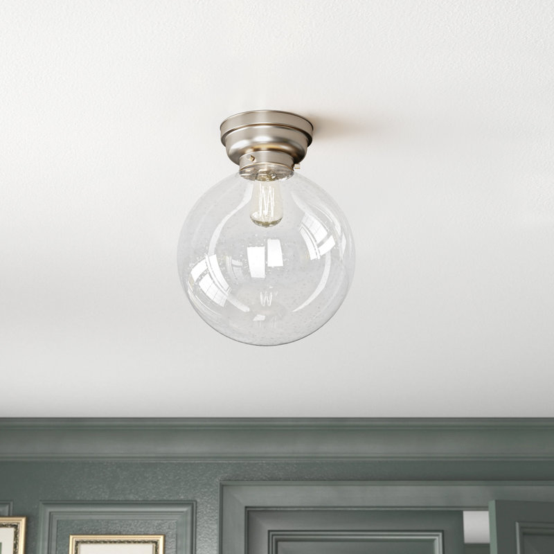 Plafonnier encastré 1 lampe 12 po Alstrom, Transparent, DEL, Laiton antique