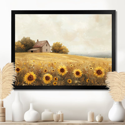 Diwan tournesols au bord de la ferme I - tournesols, art mural
