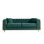 Canapé capitonné moderne de luxe l 86 po avec 2 pièces de coussins décoratifs pour le salon, la chambre à coucher, couleur verte-1350679133