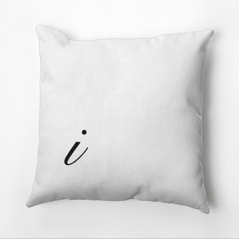 Monogram Design Collection Reversible Throw Pillow, Black, 20"x20", I
