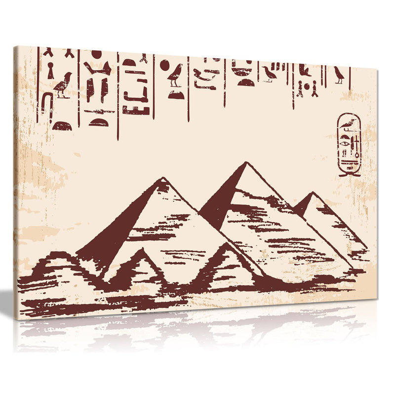 Egyptain Pyramid - Wrapped Canvas Painting, 31cm H x 20cm W