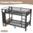 Twin XL over Twin XL size Metal Bunk Bed for Teens, Black Loft Bed with Storage Shelves, Drawers & Pegboard, Space-Saving Dorm Bed Frame-491202739