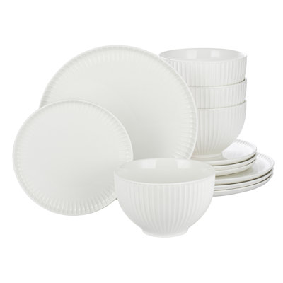 Textured 12 Piece Dinnerware Set, Service for 4