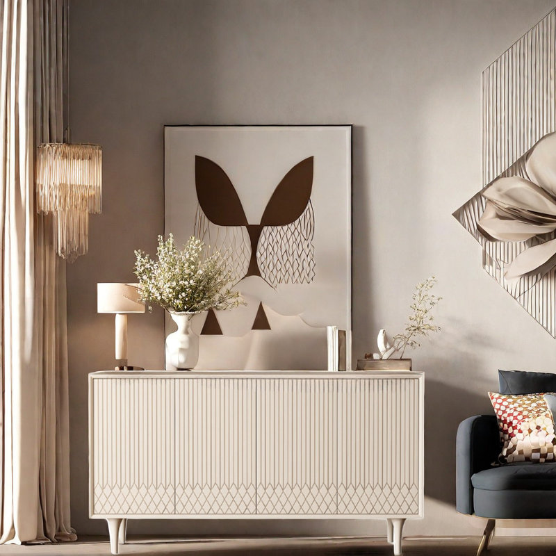 Armoire d'appoint porche clair de luxe blanc crème