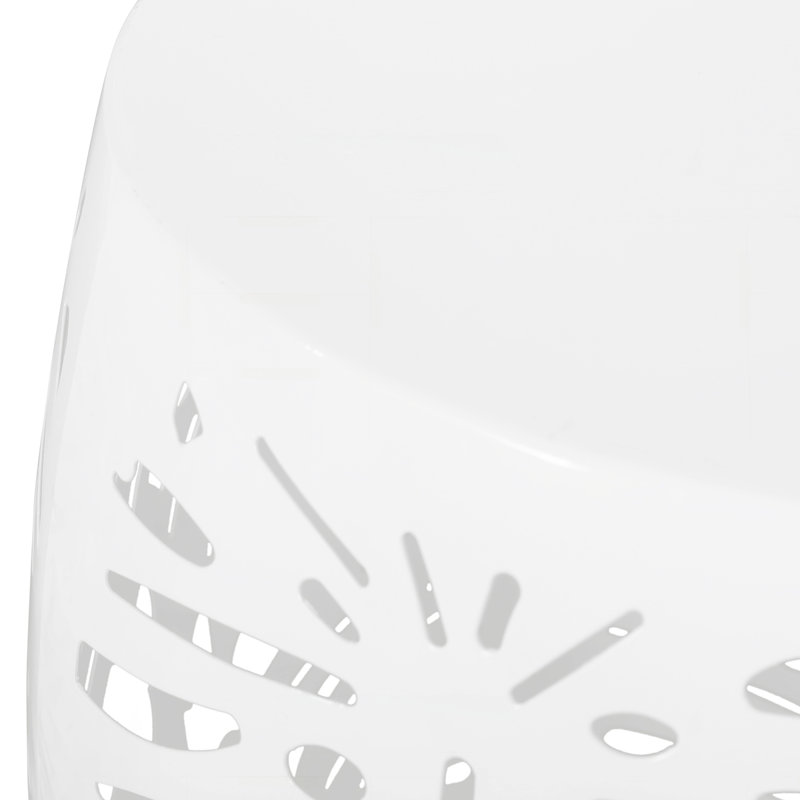 Table d'appoint de patio en métal au design élégant, Blanc