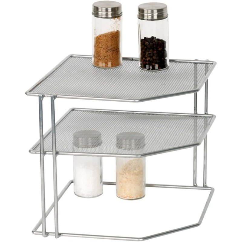 Support de coin en plastique à 3 niveaux pour cuisine, tablette de soutien, conserve les épices et les tasses organisées,