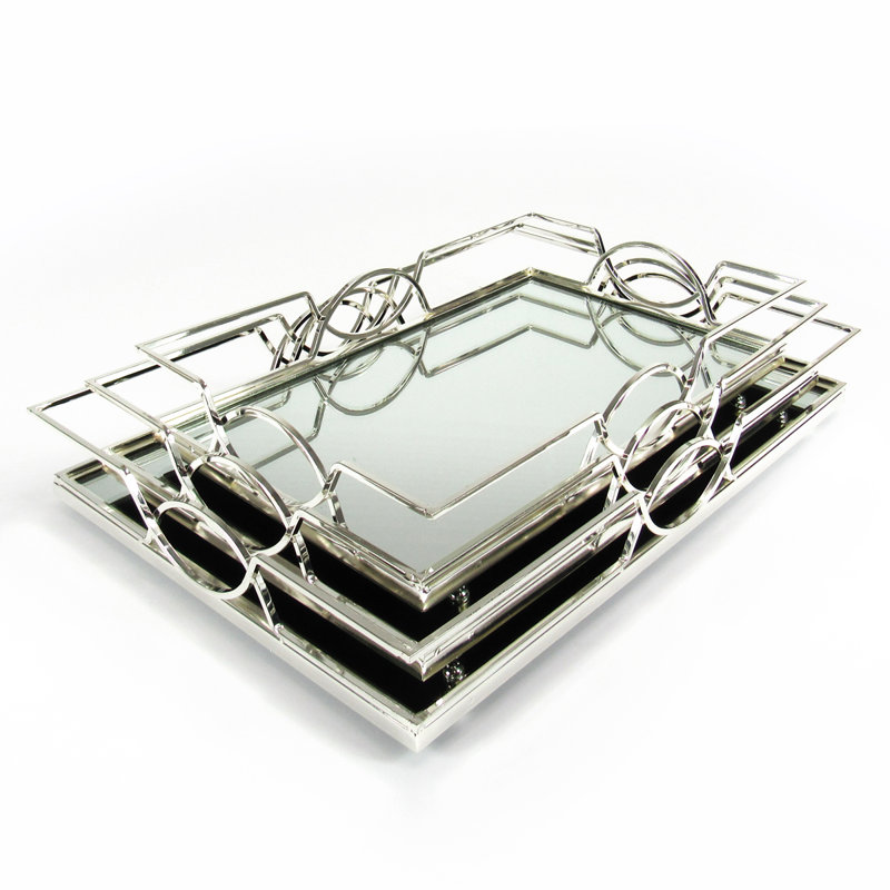 Plateau de coiffeuse Palmer, H 2,75 po x l 10,25 po x L 15 po, Argent