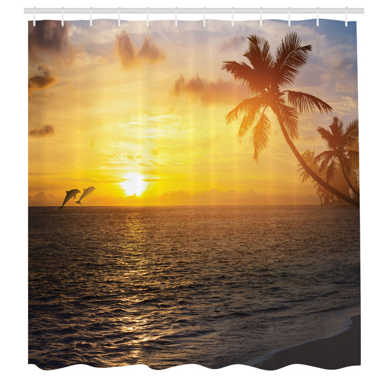 Shower Curtain with Hooks Included, 84" H x 69" W