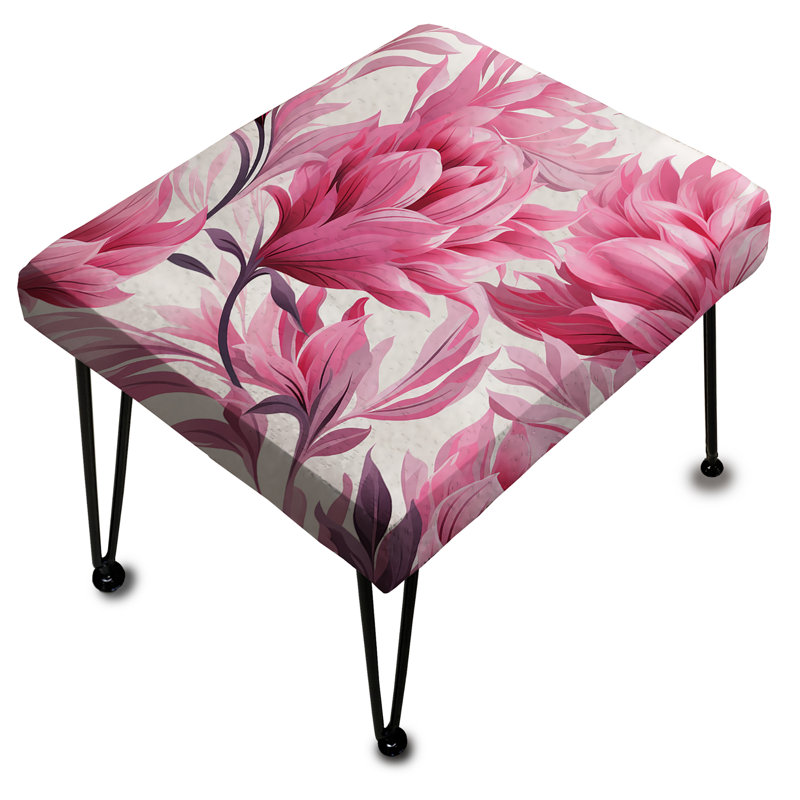 Repose-pieds floral rose Ikat
