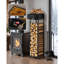 Tall Indoor Metal Firewood Log Storage Rack, Adjustable Height Log Holder with Built-in Drawer, Space-Saving Firewood Stand with Leveling Feet