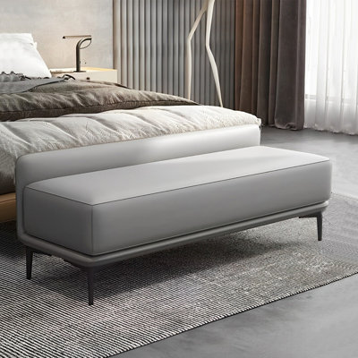 Genuine Leather Upholstered Bench