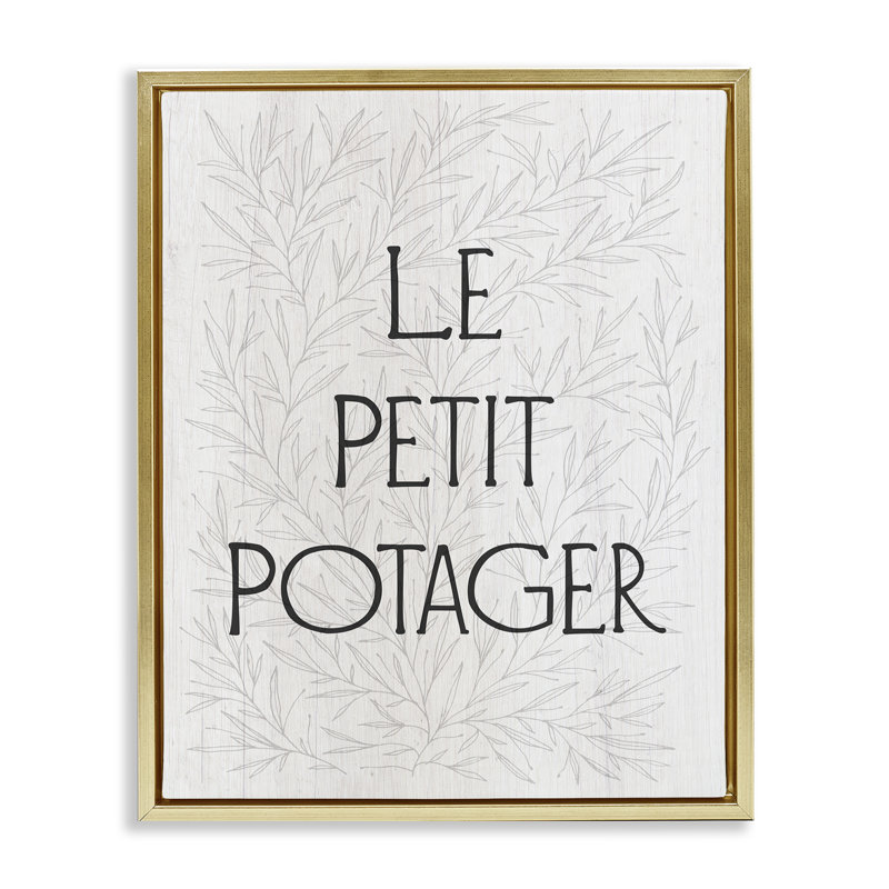  «Little Légume Garden» par Daphne Polselli, H 21 po x l 17 po, Cadre flottant métallique doré