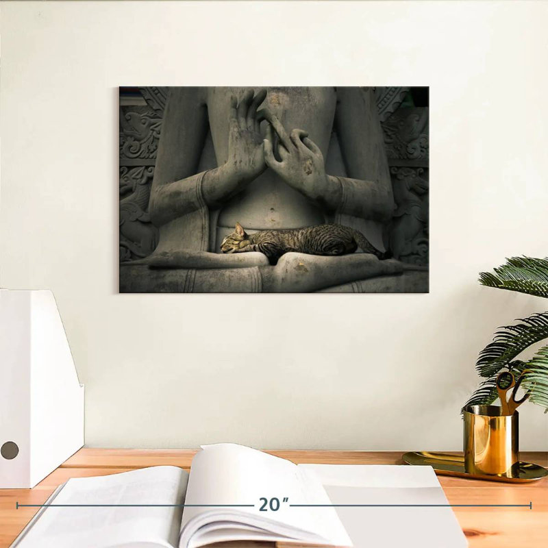 Adella Buddha Cat, 8" H x 12" W