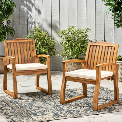 Paire de fauteuils en bois - l 20,75 po x P 19 po, finition de chaise polyvalente pour l'extérieur, 24,75 po x 26,75 po x 35 po