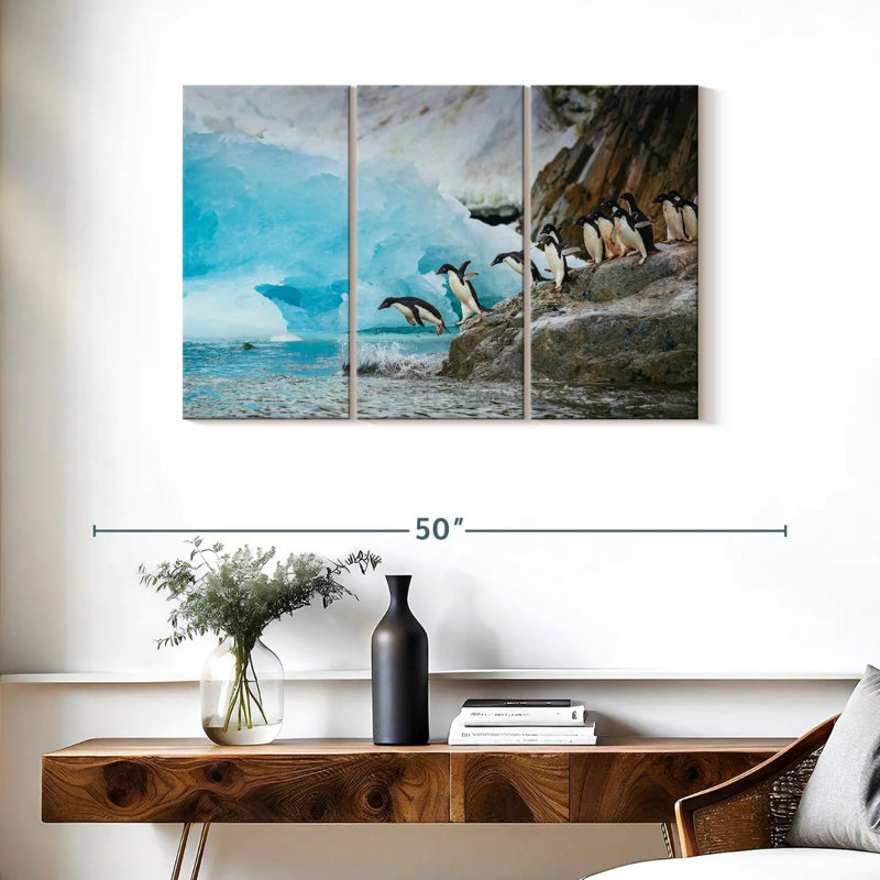 Brampt Diving Penguins, 24" H x 38" W