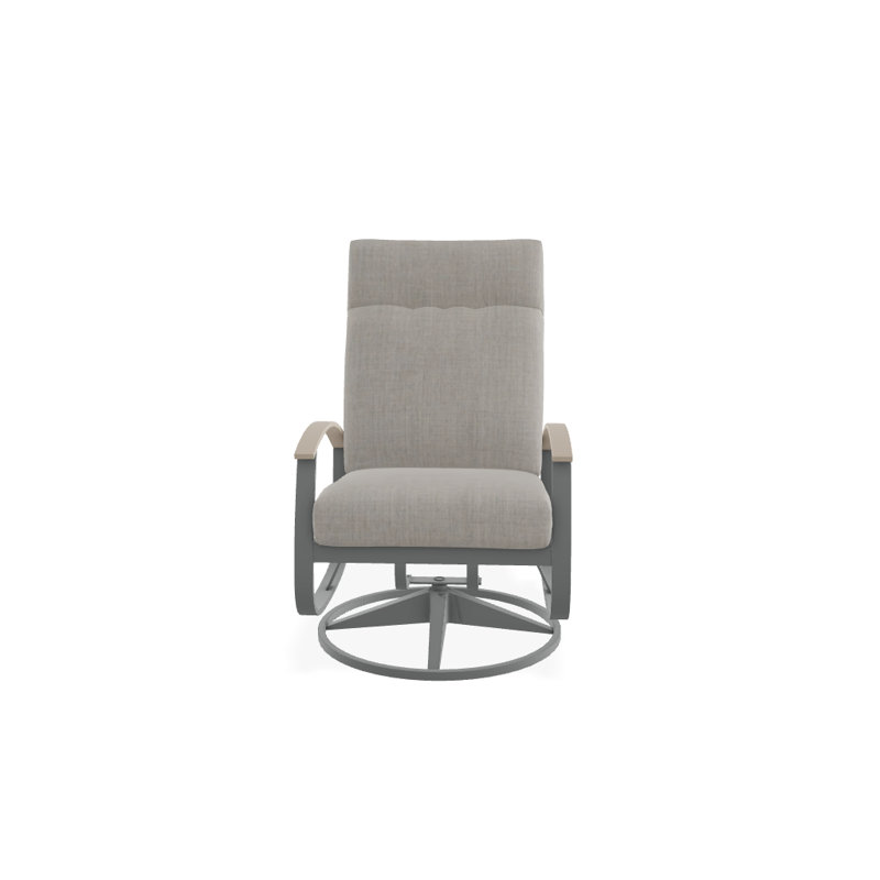 Belle Isle Outdoor Swivel Lounge Chair, Blend Indigo, Desert P60, Textured Graphite