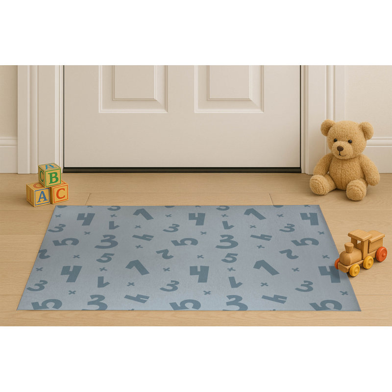 Paillasson d'intérieur Number Match, Bleu ardoise, L 60 po x L 84 po