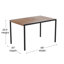 Abdul-Raheem Black Steel Framed 30" x 48"Faux Teak Table with Umbrella Hole & 4 Club Chairs