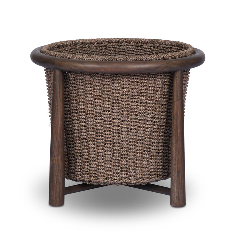 Kernan Basket-Single Twisted Black Hyacinth, Dark Textured Woven
