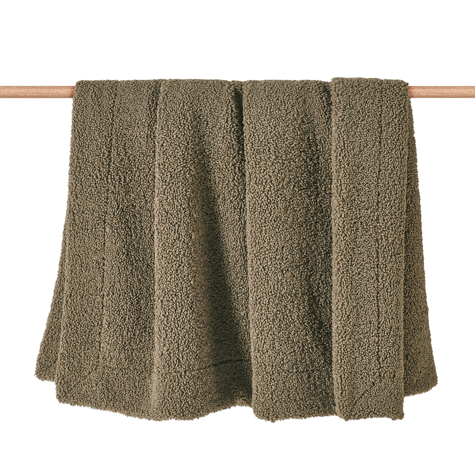 Teddy Boucle Throw Blanket, 60" W x 90" L, Green