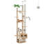 Arbre à chat à hauteur réglable en bois avec poteaux d'escalade, condo, perchoirs et hamac pour jouer et se reposer à l'intérieur