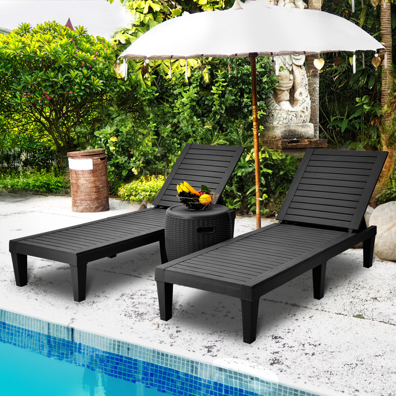 Elainea Outdoor Chaise Lounge, Off White