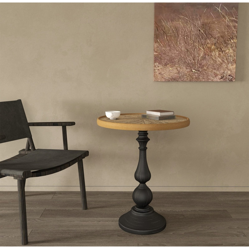 Table de bout en bois massif rétro French Country