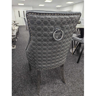 Nova 50cm H Upholstered Metal Side Chair in Grey