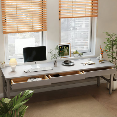 Bureau d'ordinateur de direction avec poste de travail Polyvalent 3 tiroirs Bureau en bois d'hévéa pour enfants