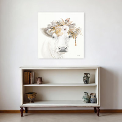 Boho charolais abstrait paysage contemporain nature art mural