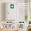 Medicine Cabinet Lockable Wall Mounted Storage Box Metal Home White