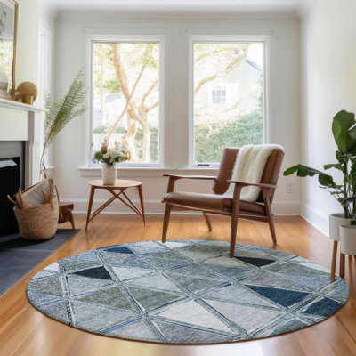 Tapis bleu Prisco lavable à la machine de qualité supérieure