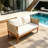 Outdoor Acacia Wood Loveseat Sofa-923435220