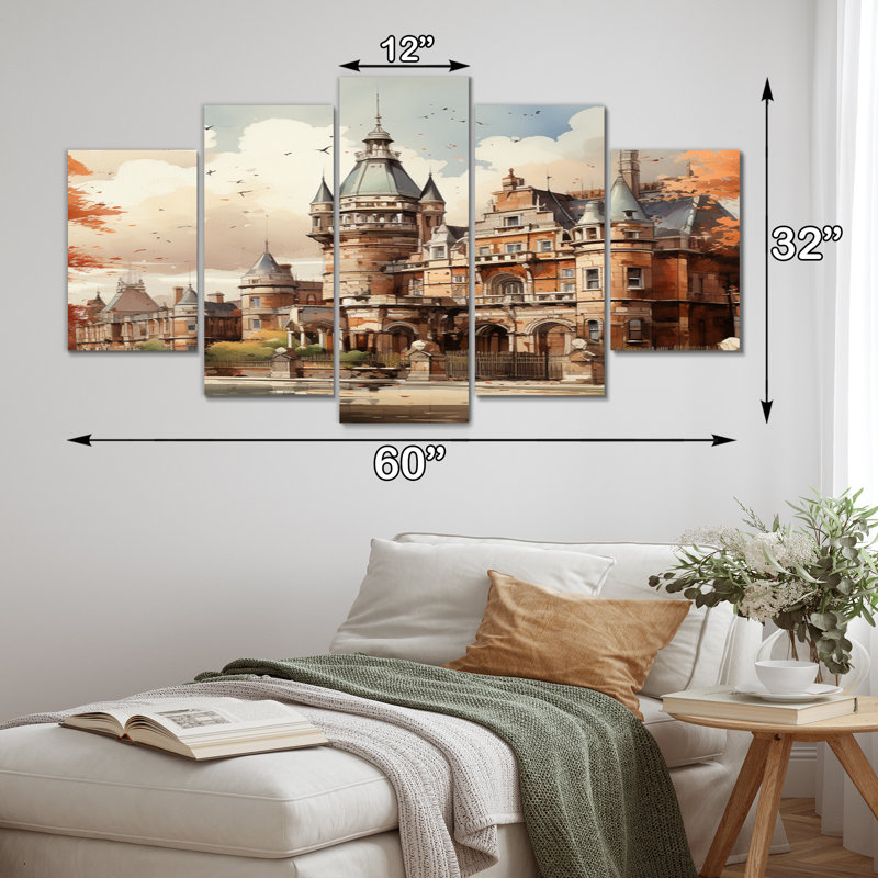 «Ireland Dublin Castle Extremely I», reproduction sur toile - 5 panneaux