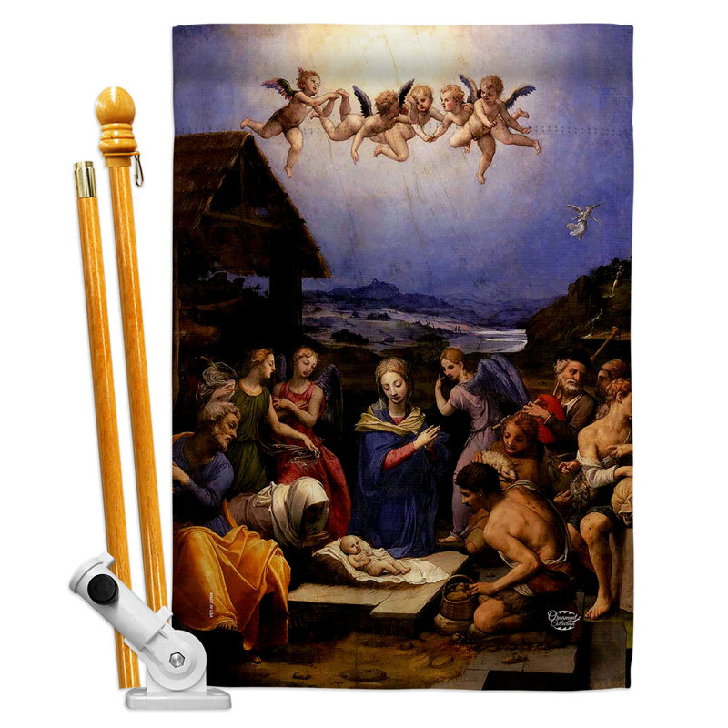 Double Sided 40'' H x 28'' W Polyester Flag Set