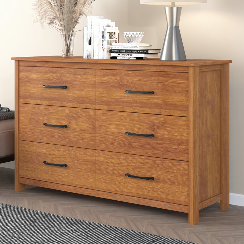 Commode 6 tiroirs Allysyn, Noyer ambré