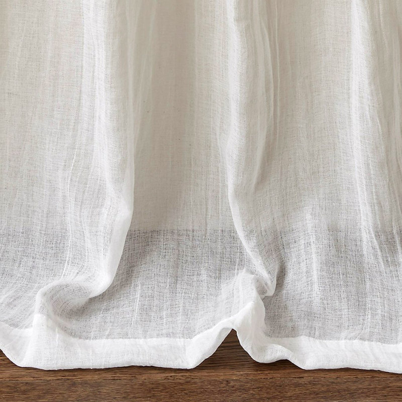 Solid Crushed Curtain Panel Pair(2 Pcs Window Panels), White, 42.03" W x 95.03" L