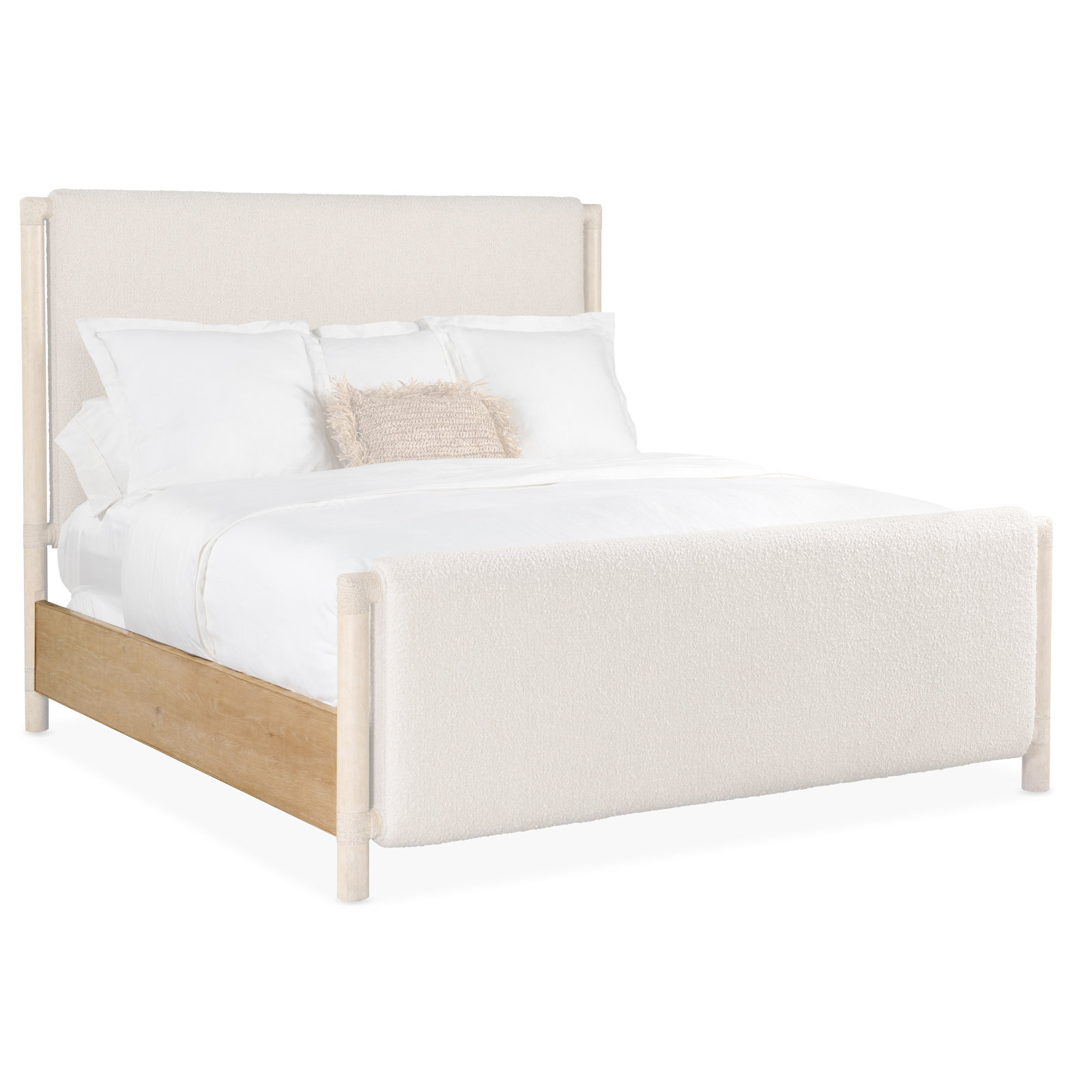 Retreat Queen Upholstered Panel Bed, Brown/Beige