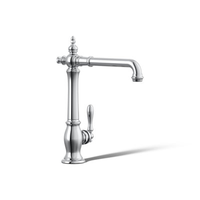 Artifacts Single-Hole Kitchen Sink Faucet with 13-1/2-in Swing Spout, Victorian Spout Design