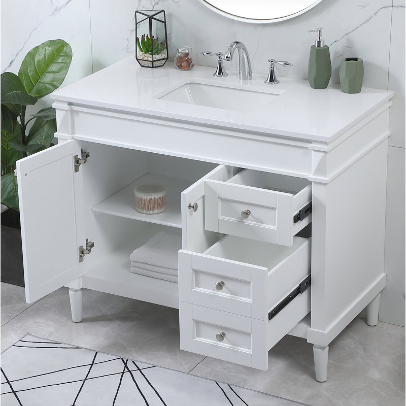 Meuble-lavabo simple 42 po, Blanc