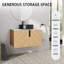 Meuble-lavabo mural simple 30 po avec lavabo en céramique-999099802