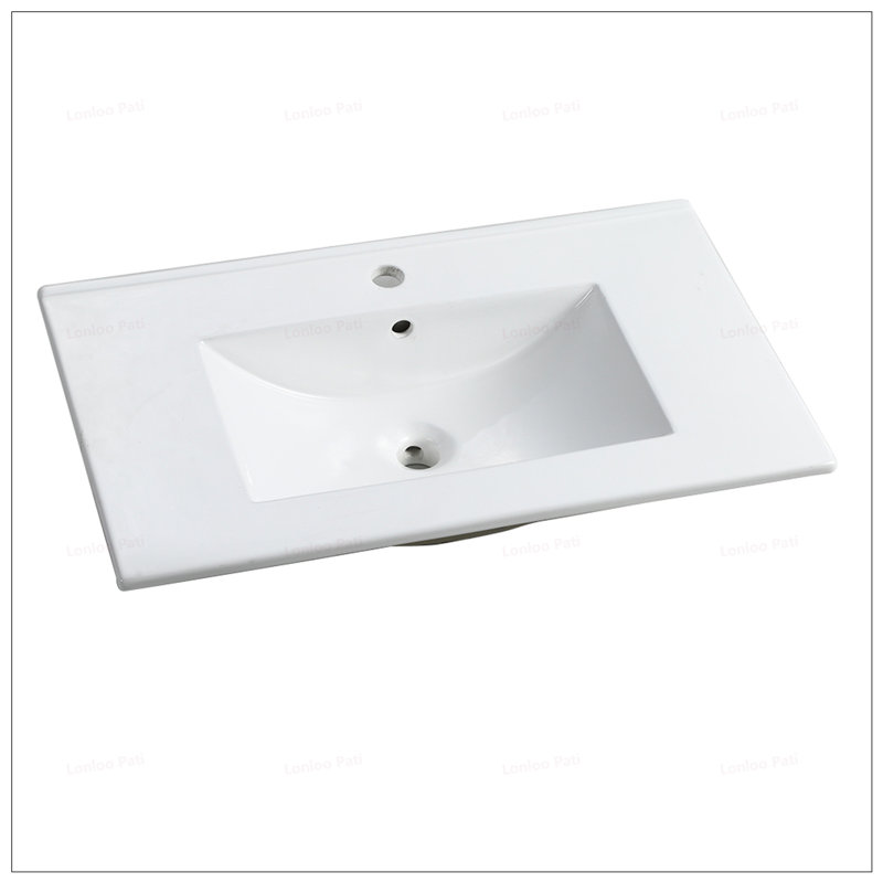 Élégant comptoir de meuble-lavabo de 30 pouces avec lavabo en céramique, parfait pour les salles de bain modernes et compactes