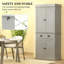 Armoire de cuisine de style moderne avec lumières DEL, tablettes de porte, tiroir et tablettes réglables-1895731473