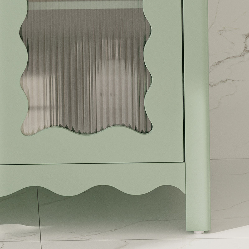 Meuble-lavabo 31 po avec verre trempé, vert, Vert
